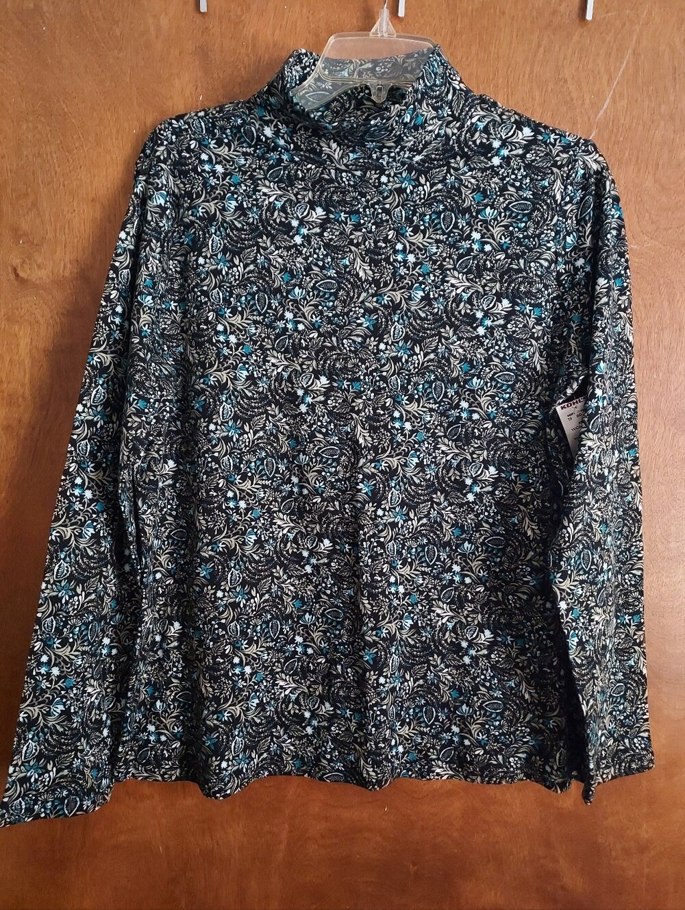 Croft & Barrow Floral Paisley Mock LS Turtleneck NWT